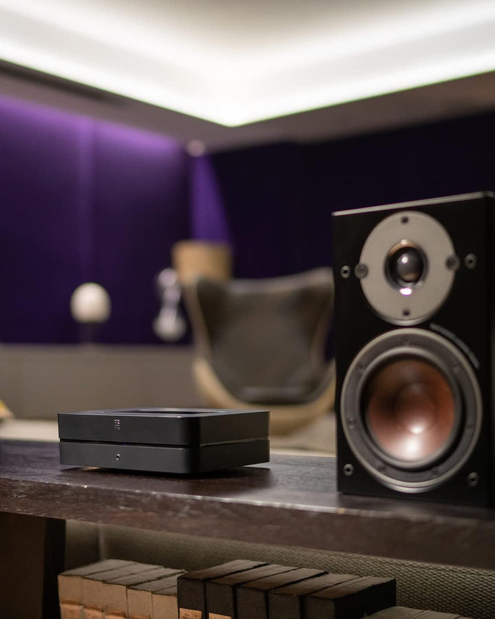 Bluesound Powernode Kabelloser Hochauflösender Multiroom-Musik-Streamer-Verstärker - Schwarz, Schwar