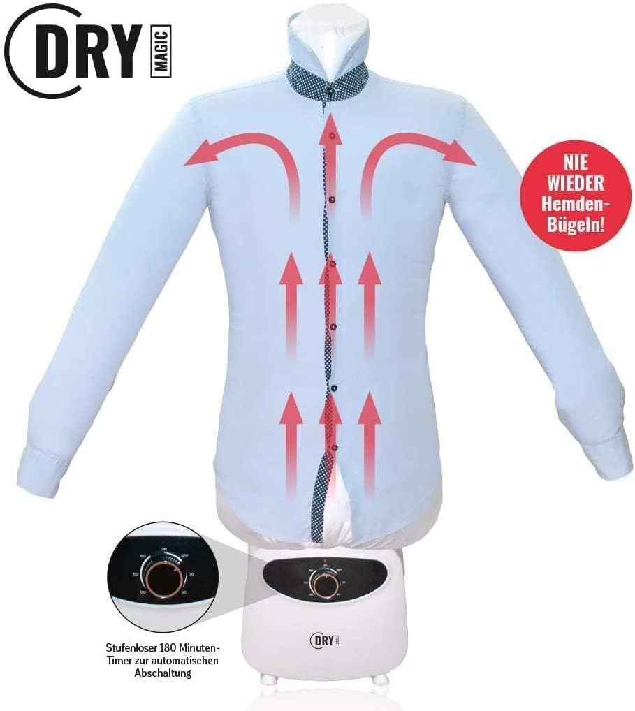 Dry Magic Hemdenbügler und Blusenbügler mit Hosenaufsatz + Zubehör Set | Hemdentrockner und Bügelpup