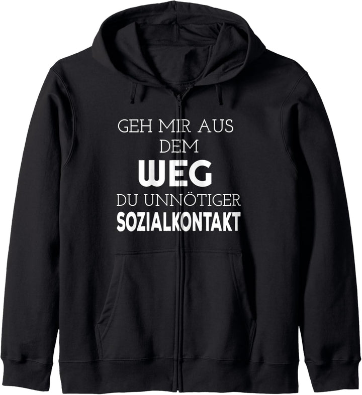 Geh Mir Aus Dem Weg Du Unnötiger Sozialkontakt - Lustiges Kapuzenjacke