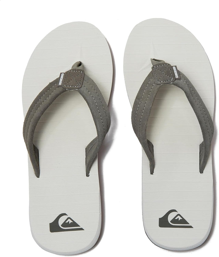 Quiksilver Herren Carver Suede Sandalen 39.5 EU Grau Weiss Grau, 39.5 EU Grau Weiß Grau