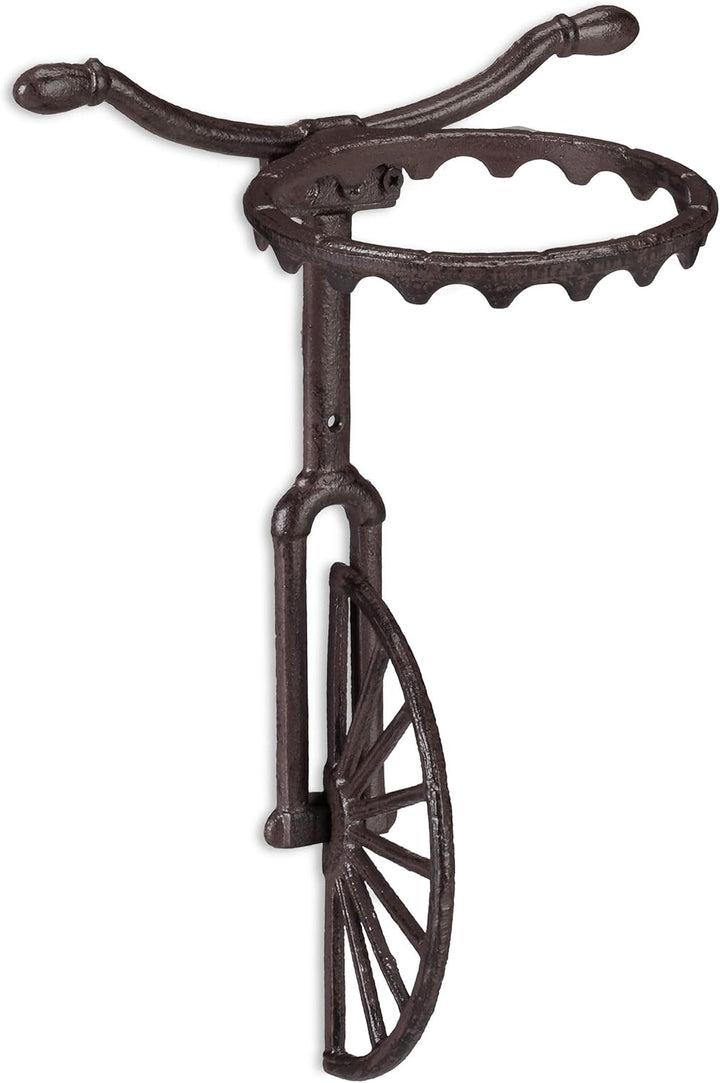 Relaxdays 3 x Wand Blumenhalter Einrad, Gusseisen, Deko Wandblumentopfhalter für draussen, wetterfes