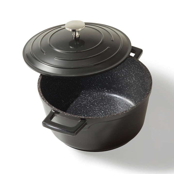 STONELINE Cocotte Bräter mit Deckel Induktion 20 cm, 2,6 L, Aluguss Topf beschichtet mit echten Stei