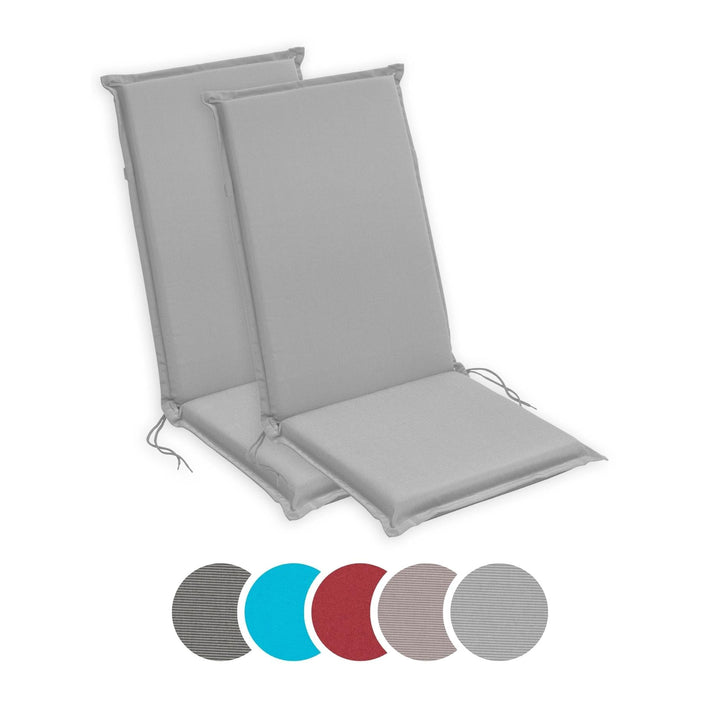 sleepling Hochlehner Auflagen 2er Set, Bequeme Gartenstuhlauflagen, Sitzauflagen Gartenmöbel 120x50