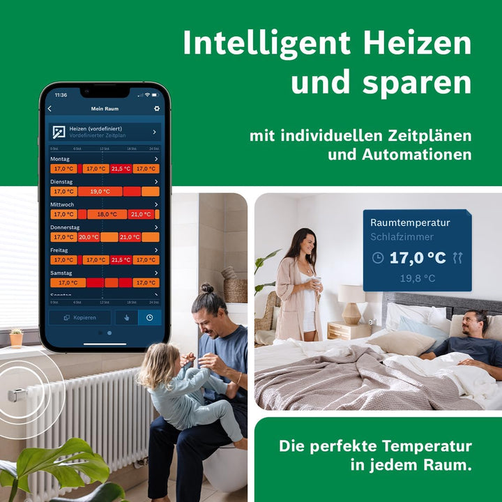 Bosch Smart Home Heizkörperthermostat II [+M], smartes Thermostat, Flexible Nutzung im Bosch Smart H