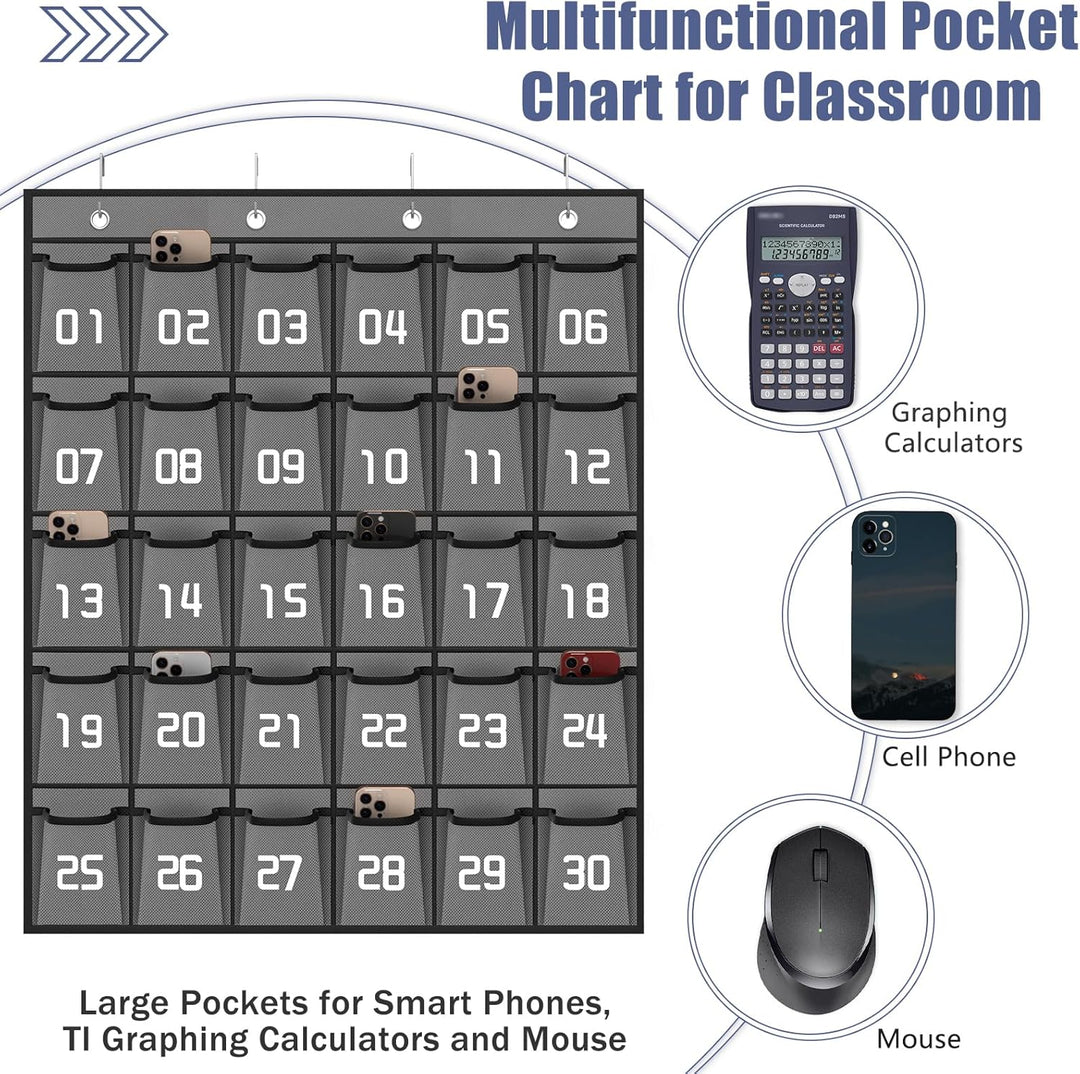 Loghot Nummeriertes Klassenzimmer Kleinteile Schrank Pocket Chart für Handys Halter Wand Tür Hängend