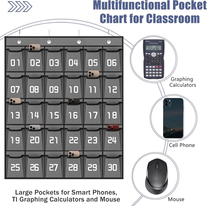Loghot Nummeriertes Klassenzimmer Kleinteile Schrank Pocket Chart für Handys Halter Wand Tür Hängend