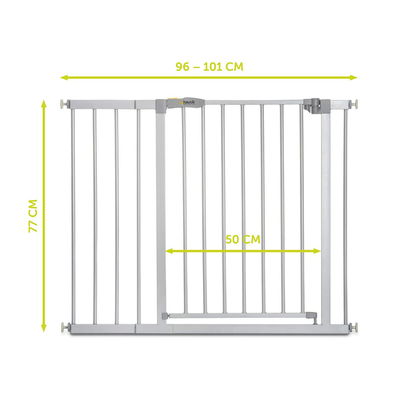 Hauck Treppenschutzgitter / Türschutzgitter Stop N Safe 2 incl. 21 cm Verlängerung, für Breiten 96 -