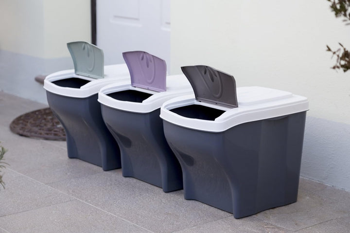 Bama Poker Tris Set Mülltonnen für die Mülltrennung, Sortiert, 28 x 40 x