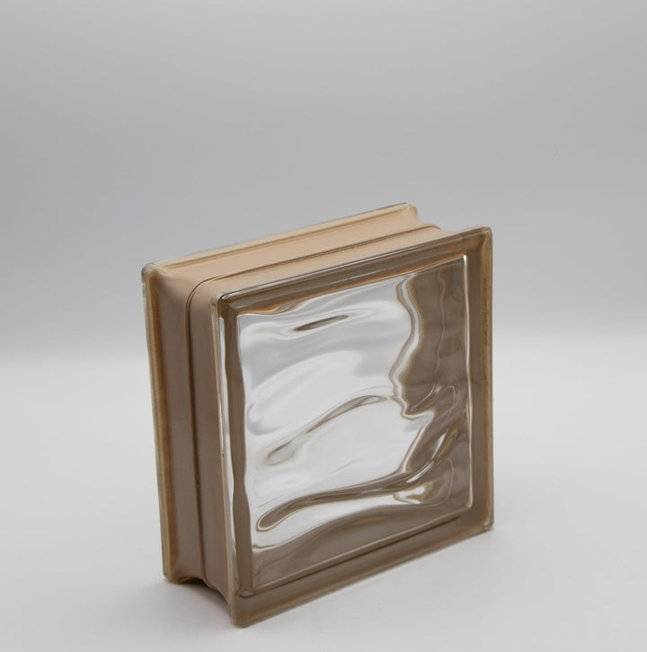 Design Glasbaustein AQUA Reflex beige glänzend 19x19x8 cm - 6 Stück glänzend Aqua Reflex Beige, glän