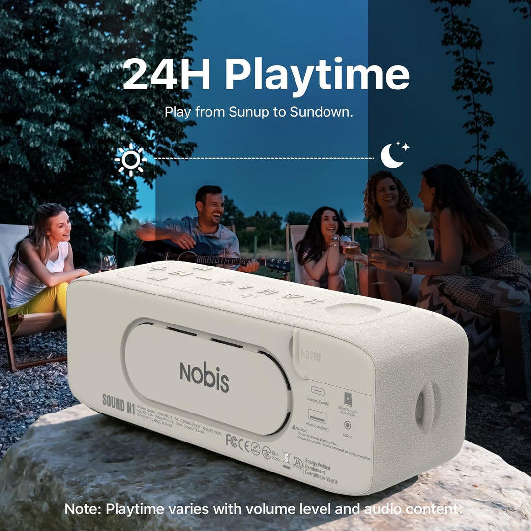NOBIS 20W Bluetooth Lautsprecher, IP68 wasserdicht, Bluetooth 6.0, 24h Akku, Sprachassistent, TWS St