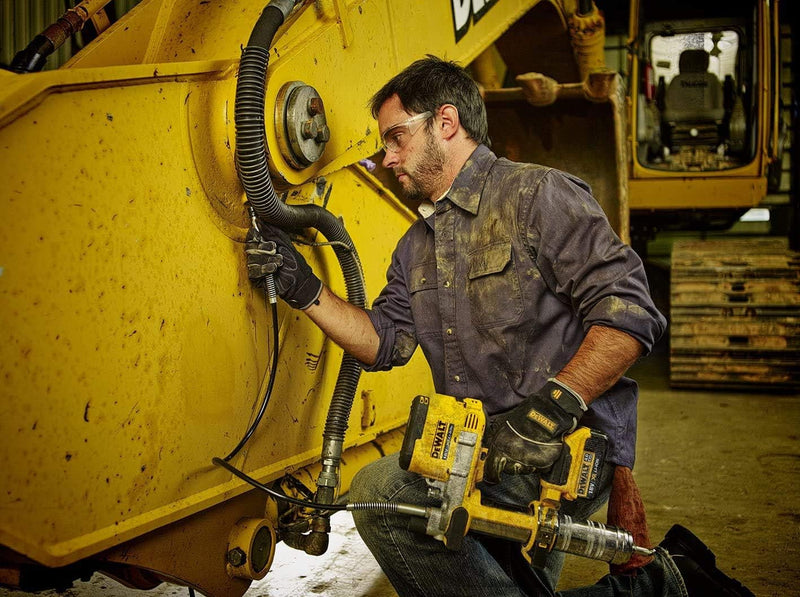 Dewalt 18 Volt Akku-Fettpresse DCGG571M1 (690 bar Arbeitsdruck, Fassungsvermögen: 400 gr. mit Kartus