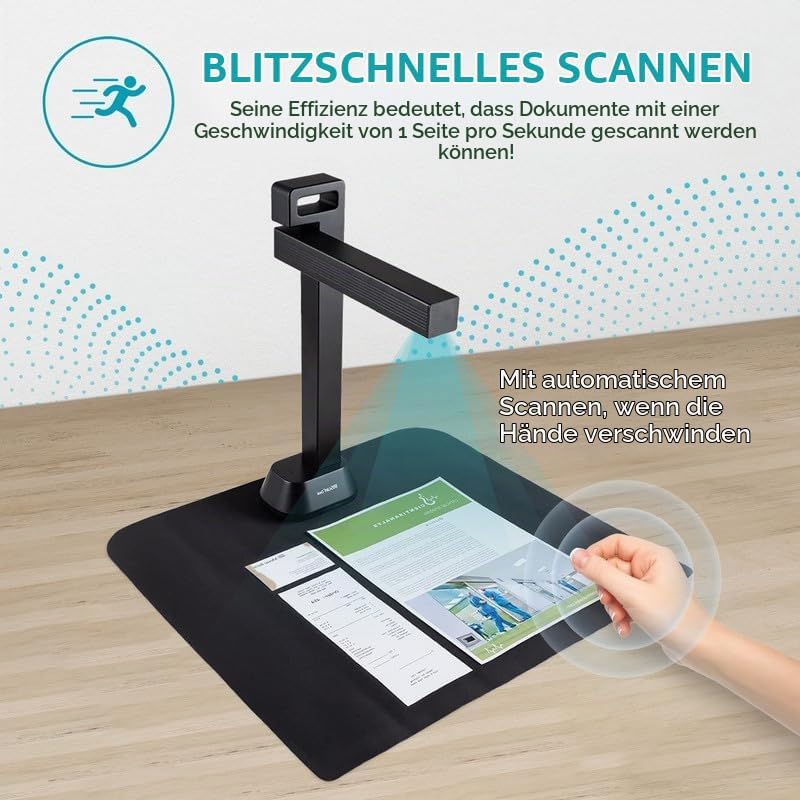 IRIScan Desk Pro. Buchscanner LED, OCR Dokumentenscanner 21MP Kamera Visualizer -v6PRO: PDF-Editor,