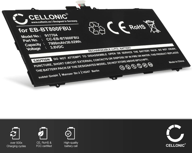 CELLONIC® Ersatz Akku EB-BT800FBU für Samsung Galaxy Tab S 10.5 (SM-T800 / SM-T805) 7900mAh + Werkze