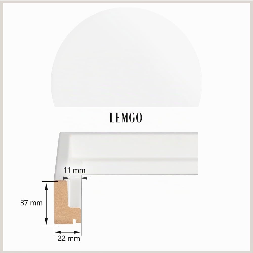 Bildershop-24 Schattenfugenrahmen Lemgo für Keilrahmenbilder und Leinwände 15x15cm Weiss Hochglanz 1
