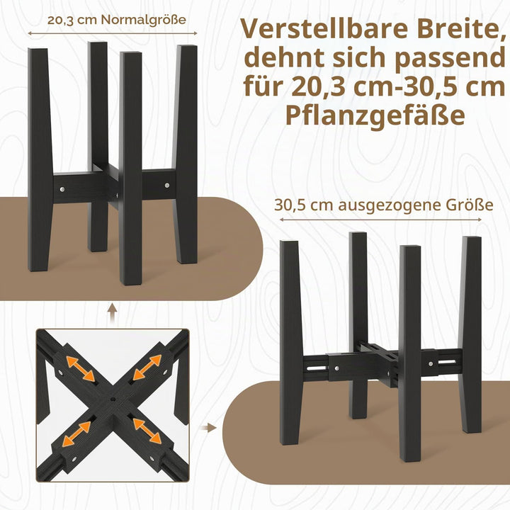 VASZOLA Verstellbarer Pflanzenständer aus Bambus für Einzelne Grosse Pflanzgefässe im Innenbereich,