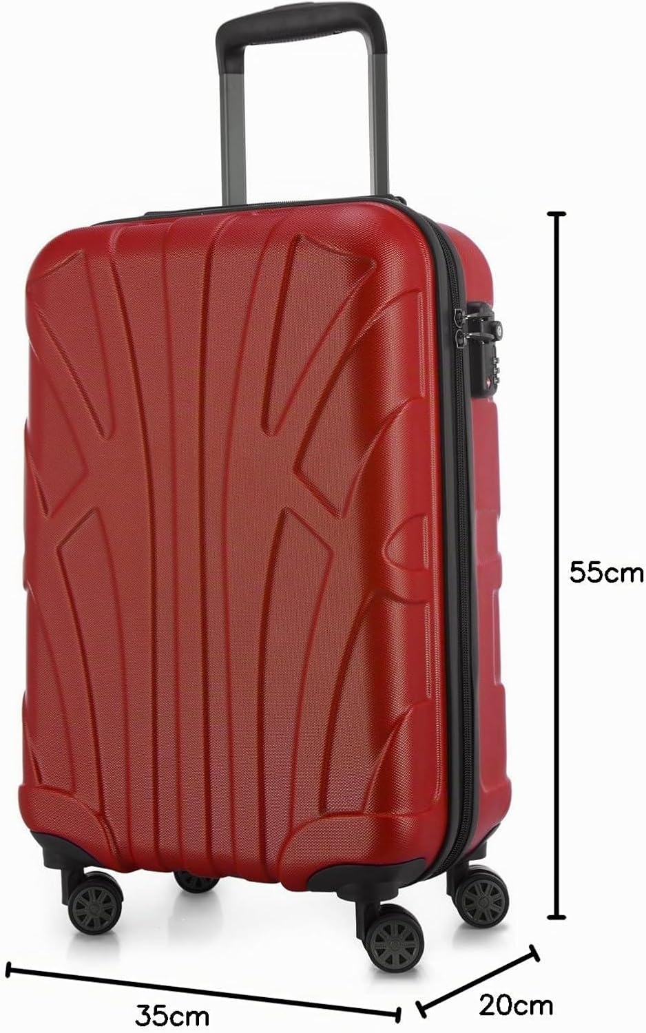 suitline Handgepäck Hartschalen-Koffer Koffer Trolley Rollkoffer Reisekoffer, TSA, 55 cm, ca. 34 Lit