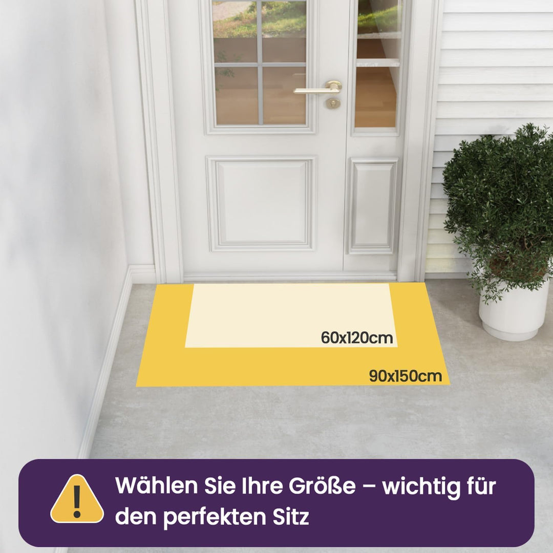 DEXI Fussmatte Aussen rutschfest 90 x 150 cm, Schmutzfangmatte Waschbar, wetterfest Fussmatte Innen