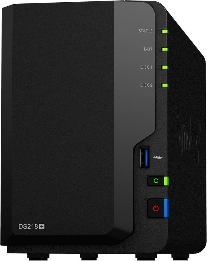 Synology DS218+ 24TB 2 Bay NAS Lösung | Eingerichtet mit 2 x 12TB Seagate IrownWolf Fährt, 24TB