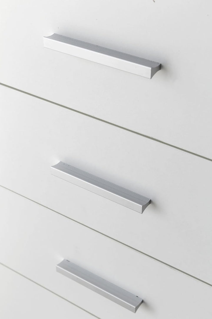 Rollcontainer WL5.748 40 x 70,5 x 33 cm Weiss | Schreibtisch-Container Rollschrank 4 Schubladen | Mo