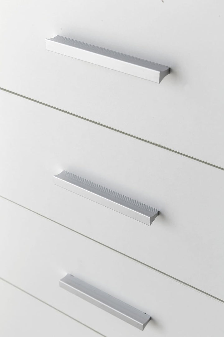 Wohnling Rollcontainer WL5.748 40 x 70,5 x 33 cm Weiss, Schreibtisch-Container Rollschrank 4 Schubla
