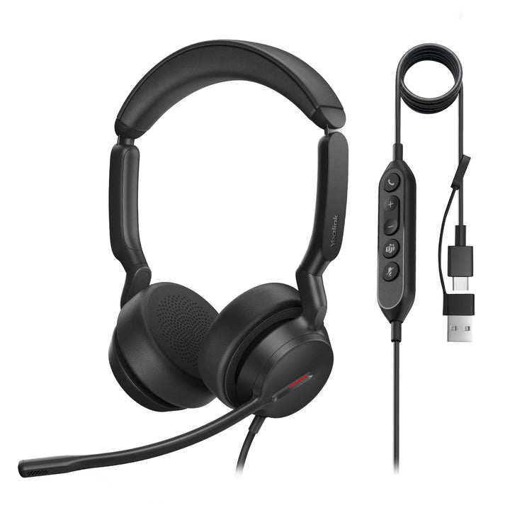 Yealink UH44 Kabelgebundenes Headset Dual USB PC Headset mit Dual‑Mikrofon Geräuschunterdrückung USB