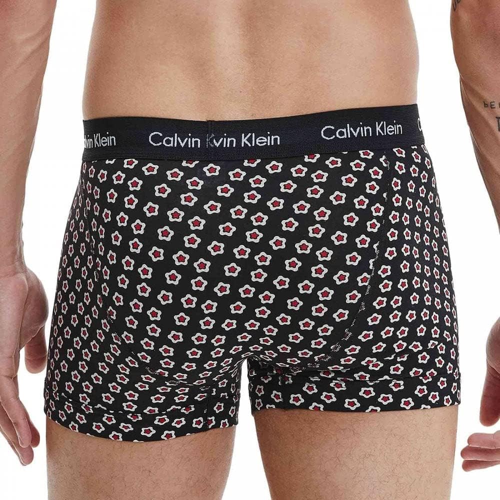 Calvin Klein Baumwolle Stretch 3er Boxershorts, Schwarz/schwarz/verträumter Sternprint S Black/ Blac