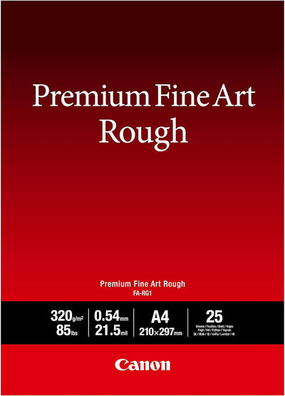 Canon FA-SM1 Premium Fine Art Rough Fotopapier - DIN A4, 25 Blatt (320 g/qm) für Tintenstrahldrucker