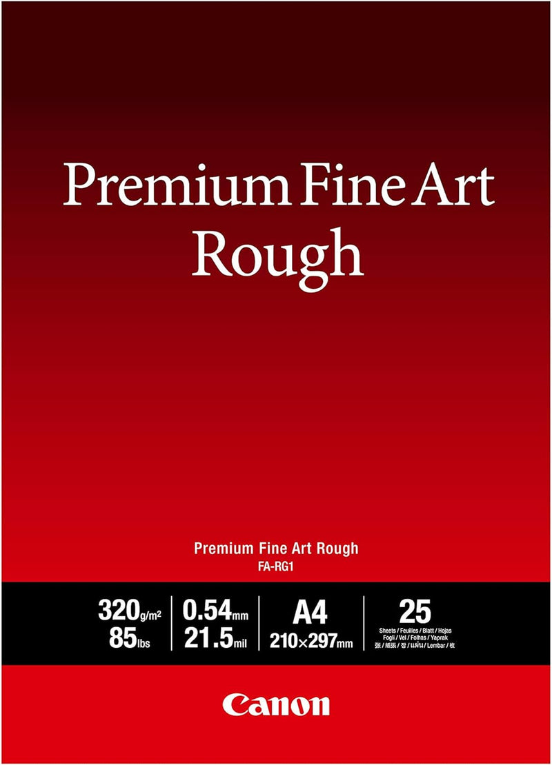 Canon FA-SM1 Premium Fine Art Rough Fotopapier - DIN A4, 25 Blatt (320 g/qm) für Tintenstrahldrucker