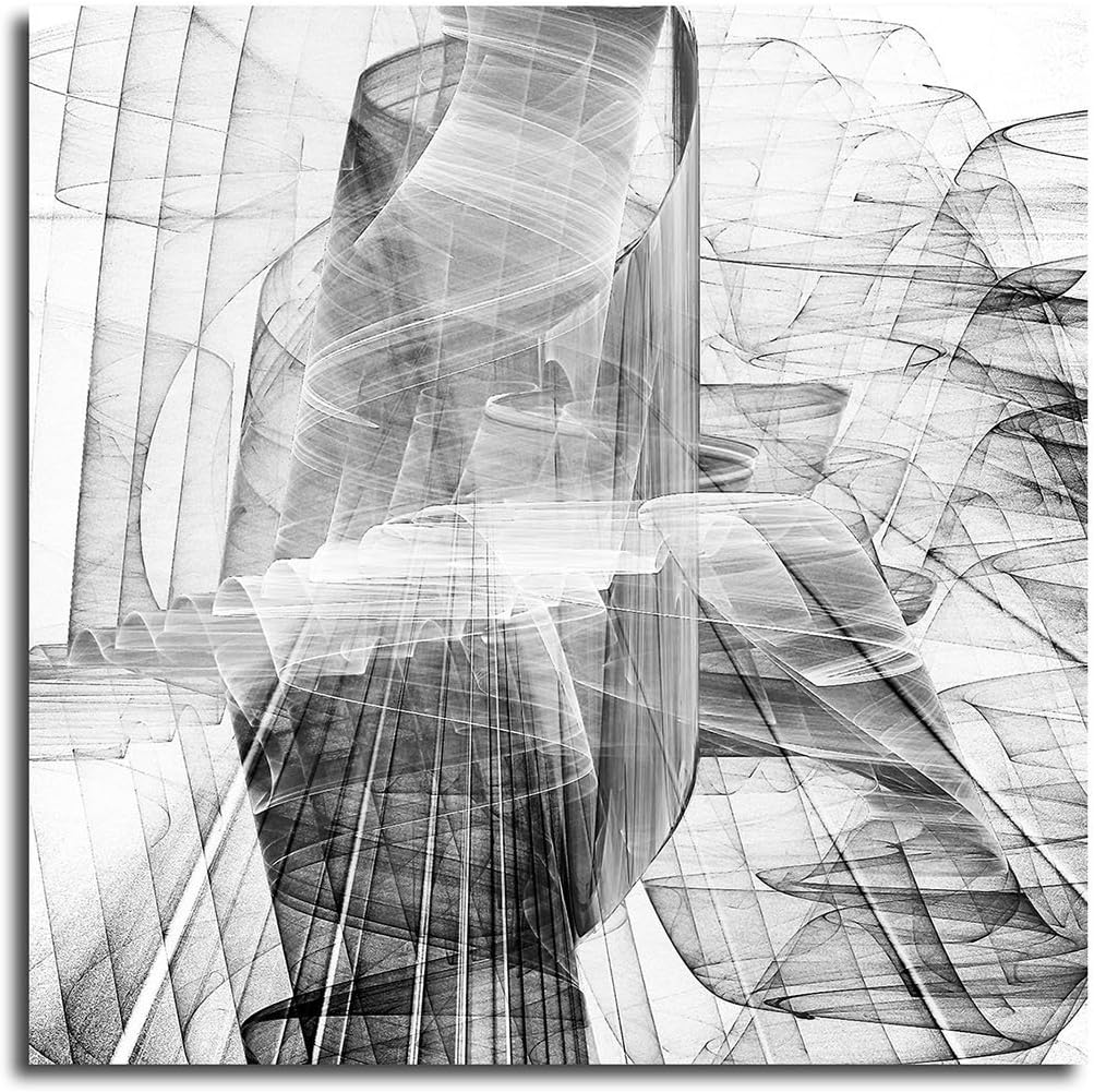 Paul Sinus Art Blasse Sehnsucht - Abstrakt378_60x60cm Bild auf Leinwand Abstraktes Motiv quadratisch