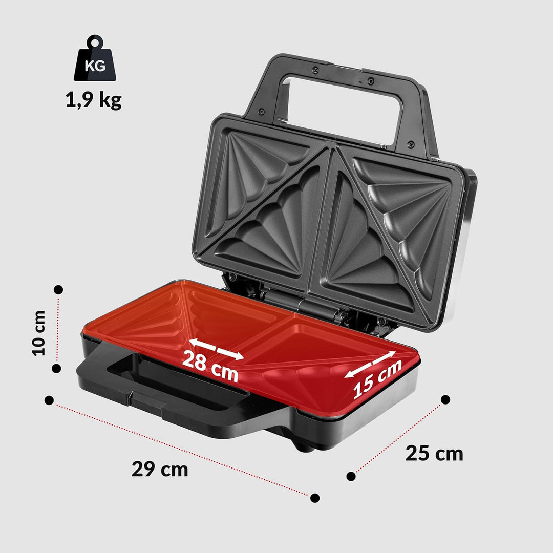 LEHMANN Sandwichmaker XXL - Extra grosse Sandwich-Platten - Sandwichtoaster XXL für 2 Muschelform-Sa