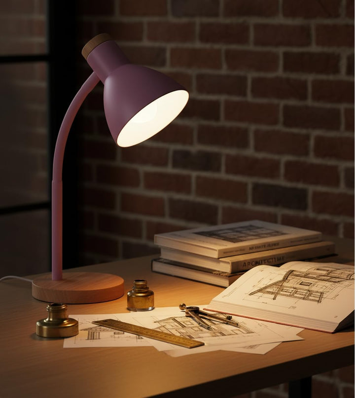 Bel Air Home - Schreibtischlampe ARGOS Serie, Holz, E-27 (GLÜHLAMPE NICHT ENTHALTEN) stilvolle Beleu
