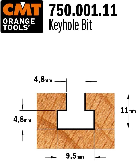 CMT Orange Tools 750.001.11 Schlossfräser Z2 HWM S 6 D 4.76 D 9.5