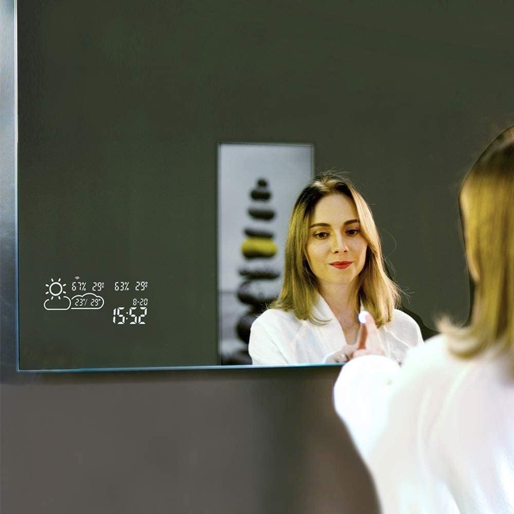 Smart Infrarot Spiegelheizung 60x80 cm 250W mit LED Beleuchtung Badheizung Spiegel IP54 wasserdicht