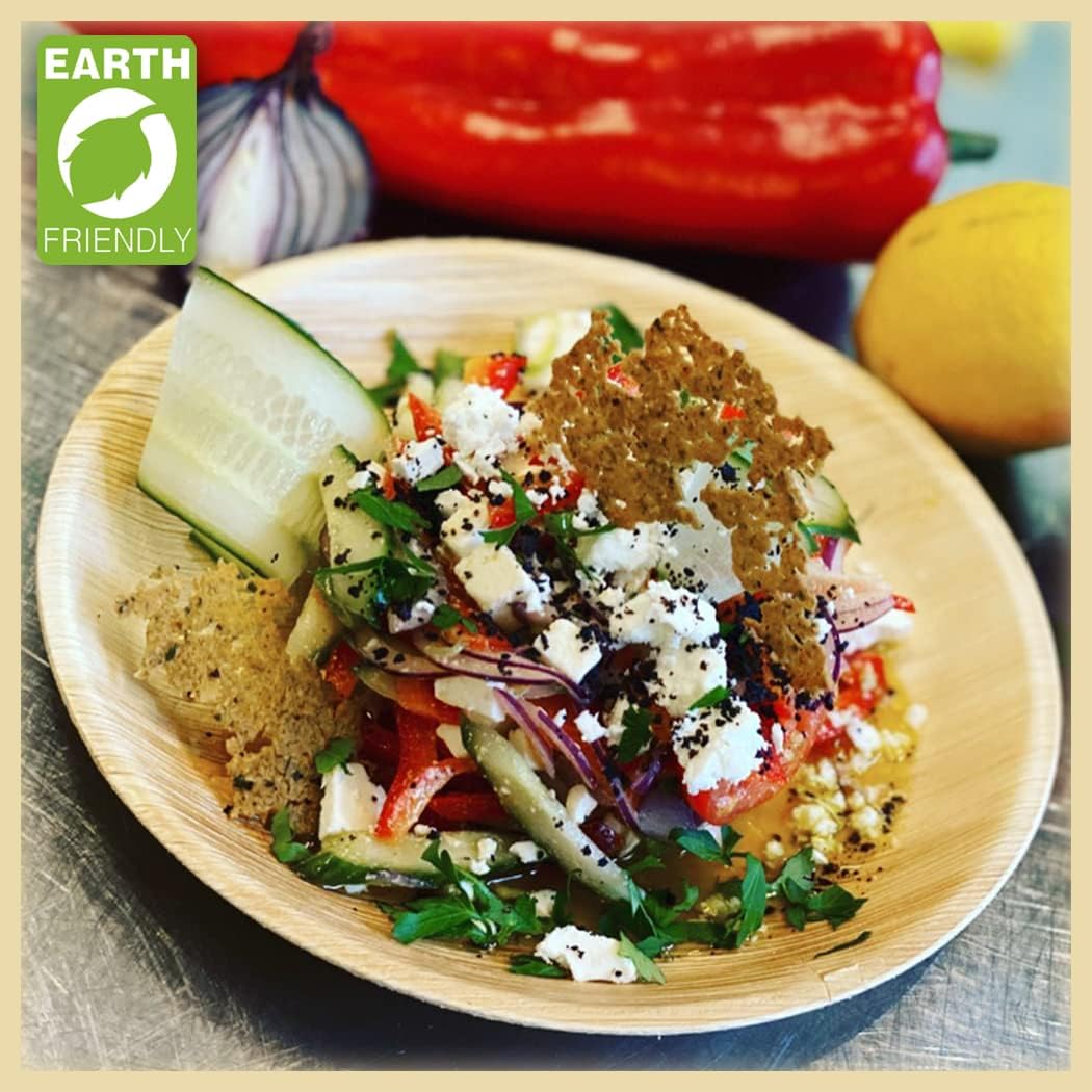 Palm Dishes Palmblattteller 25 Stück Einwegteller eckig 25x25 cm, aus Palmblatt 100% kompostierbar,