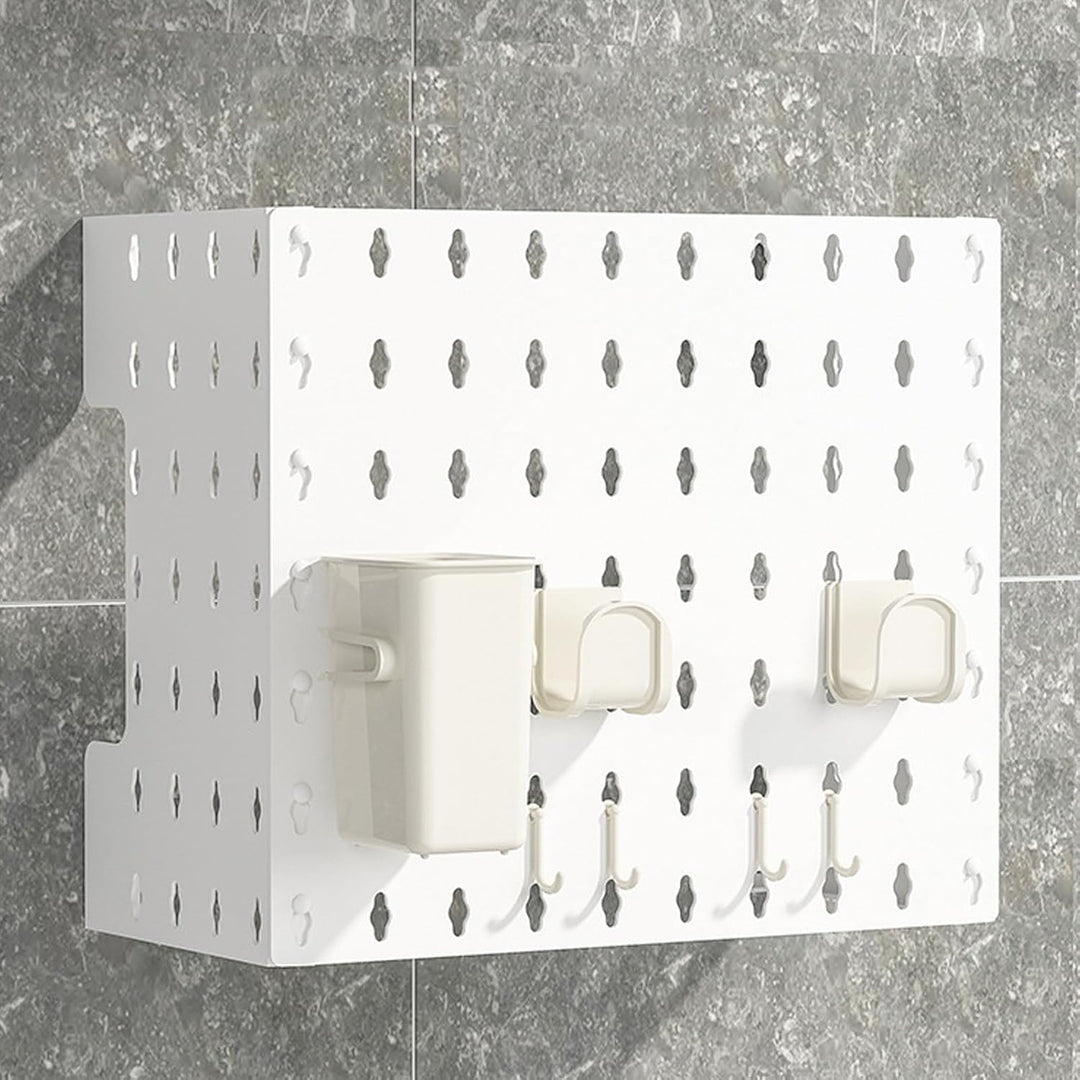 Lochwand Stecktafel Wandorganizer Rohrverkleidung aus ABS Kunststoff in Weiss ohne Bohren Klebemonta