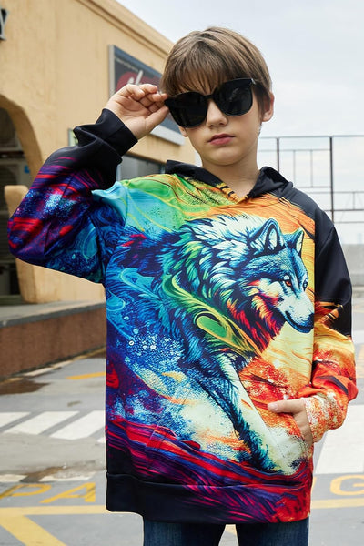 Belovecol Hoodie Jungen Mädchen Kapuzenpullover Neuheit 3D Druck Pullover Personalisierte Kapuzenpul