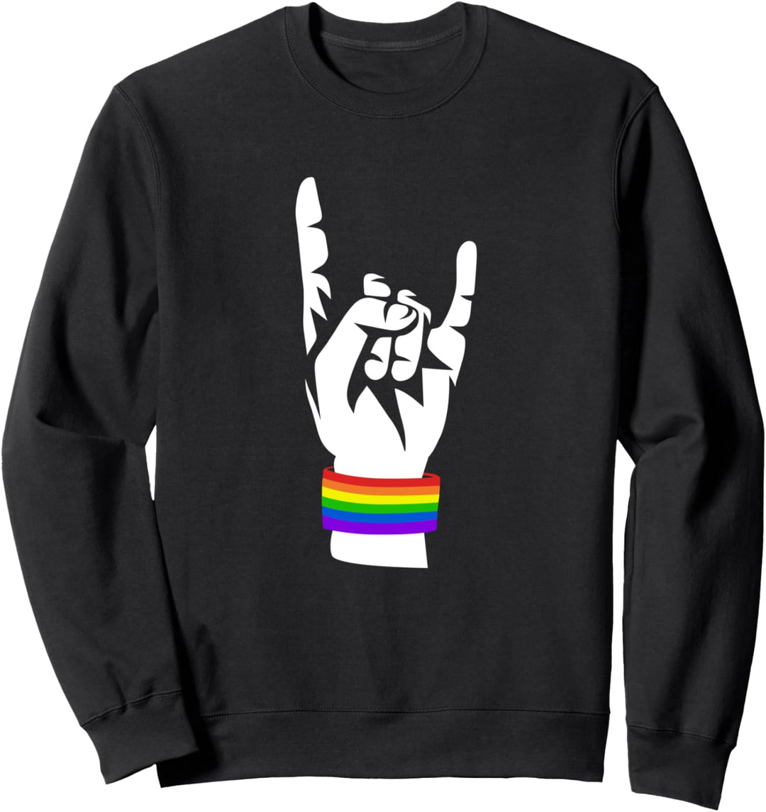 Rock Hand Finger Regenbogen LGBTQ Gay Pride Lesben LGBT Sweatshirt
