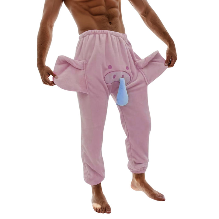 Schlafanzughose Herren Lustig Elefant Pyjamahose Couple Flying Elephant Shorts mit Rüssel Fun Nachtw