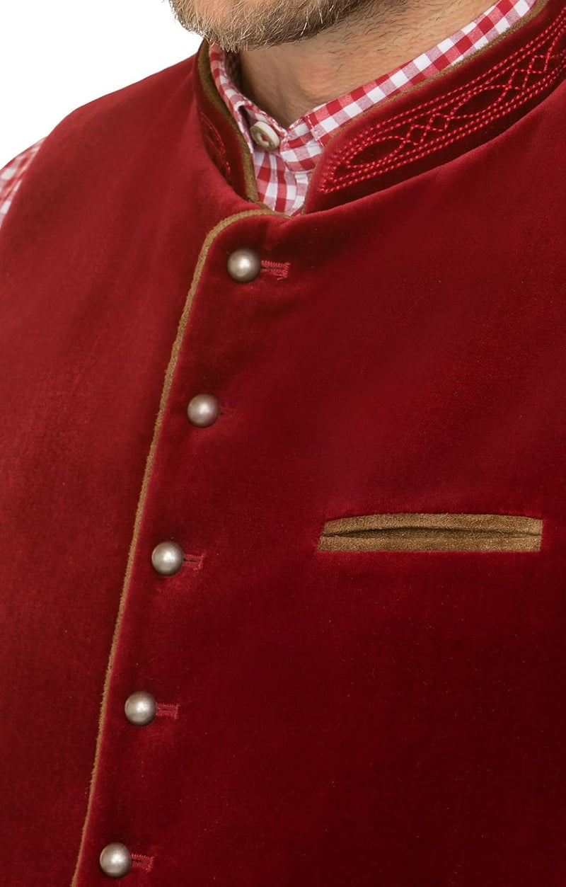 Stockerpoint Herren Weste Ricardo Trachtenweste 50 Rot (Dunkelrot), 50 Rot (Dunkelrot)
