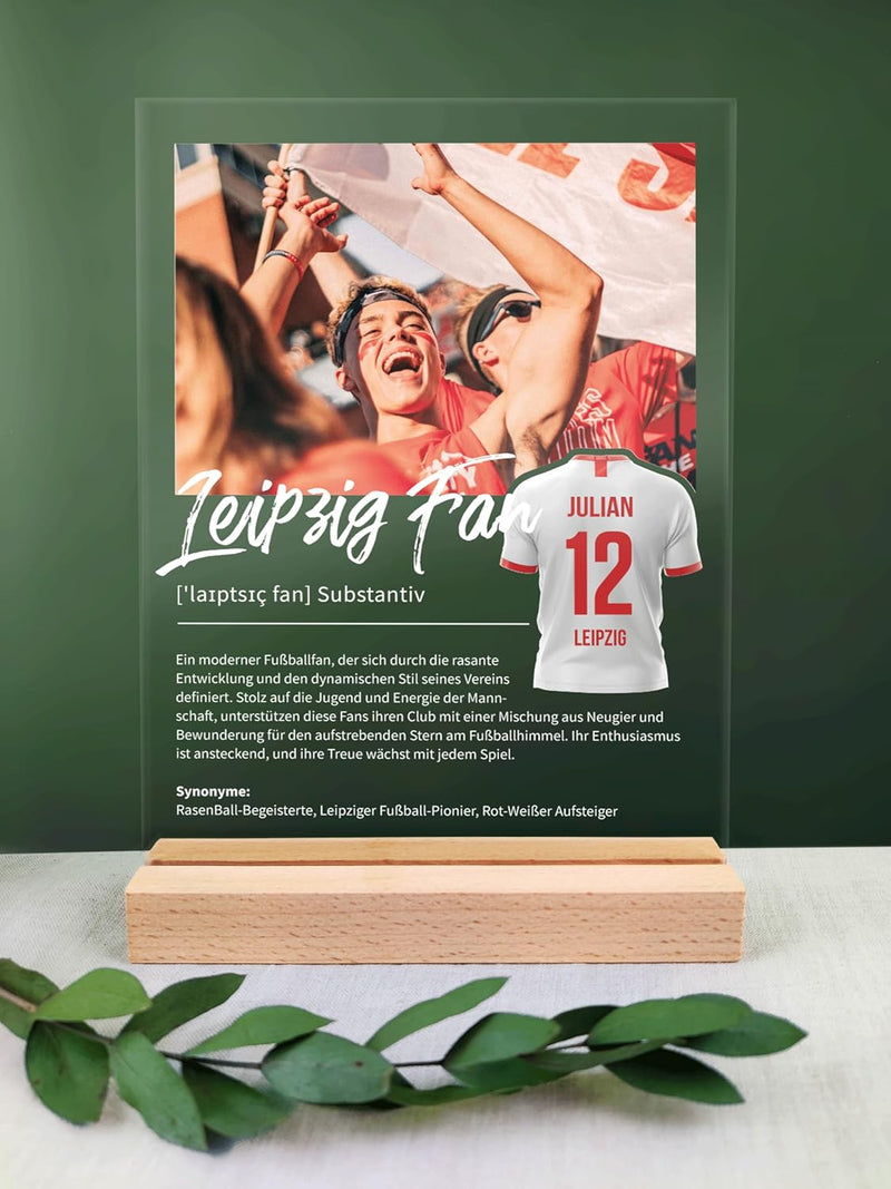 Leipzig Geschenk personalisiert - Acryl Geschenk - Definition: Leipzig Fan - Leipzig Fanartikel, Lei