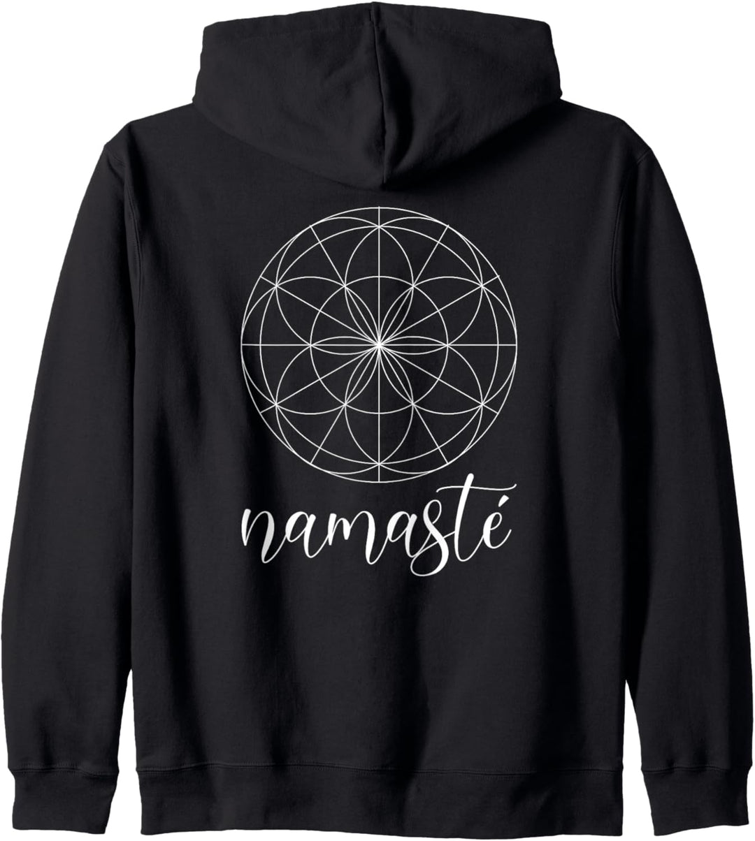 Yoga Mamas Outfit Namasté Schriftzug Blume Leben weiss Kapuzenjacke