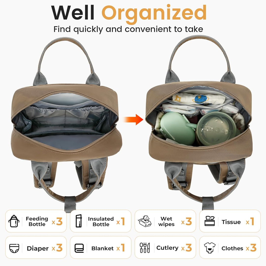 Pomelo Best Wickelrucksack Mittelgross Stylischer Wickeltasche Rucksack Baby Tasche mit Wickelunterl