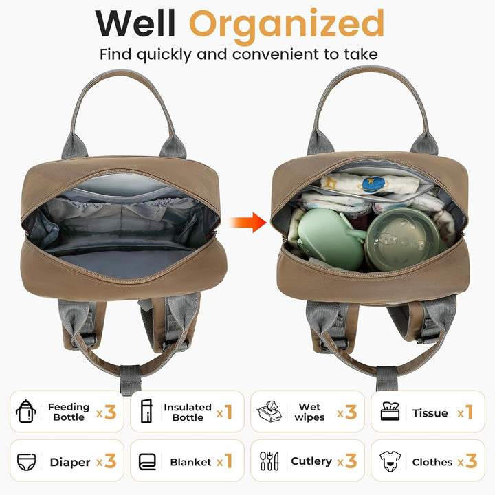 Pomelo Best Wickelrucksack Mittelgross Stylischer Wickeltasche Rucksack Baby Tasche mit Wickelunterl