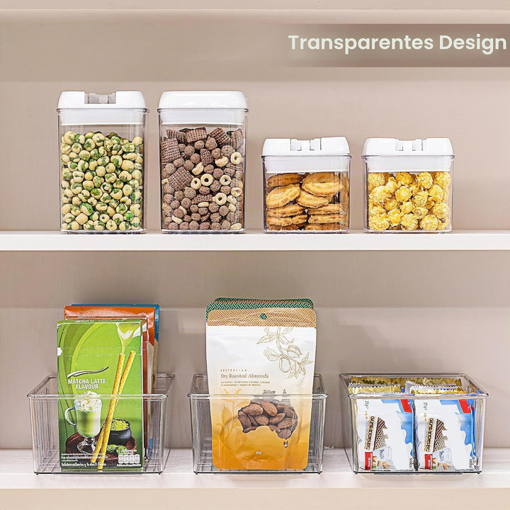 Vtopmart 8Pack Kühlschrank Organizer, Küchen Organizer mit Fächern, Transparent Organizer für Kühlsc