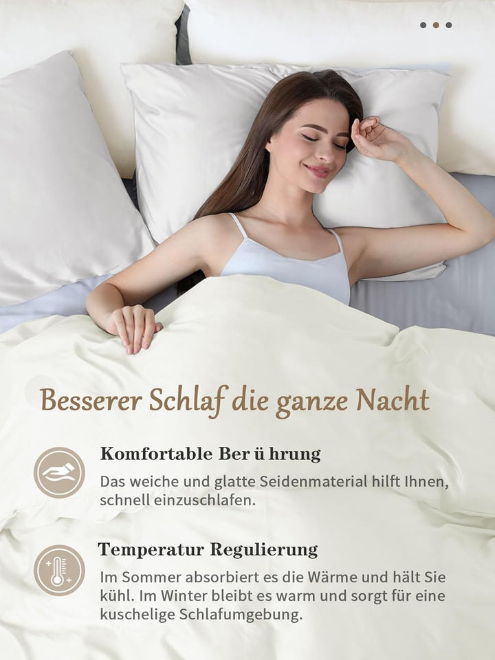 Seidenkissenbezug Haar- und Hautpflege mit beidseitigem Reissverschluss 22 Momme Seide 2 Stück 40x60