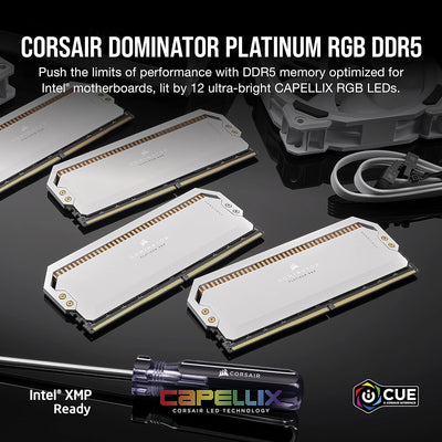 Corsair DOMINATOR PLATINUM RGB DDR5 RAM 32GB (2x16GB) 6200MHz CL36 Intel XMP iCUE Kompatibel Compute