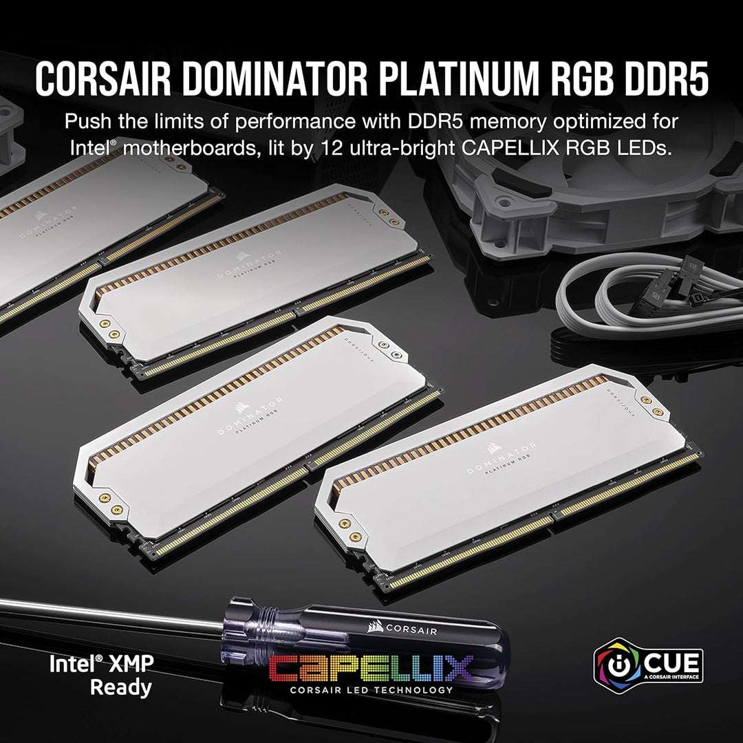 Corsair Dominator Platinum RGB DDR5 RAM 32GB (2x16GB) 5200MHz CL40 Intel XMP iCUE Kompatibel Compute