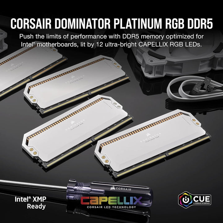 Corsair Dominator Platinum RGB DDR5 RAM 32GB (2x16GB) 5200MHz CL40 Intel XMP iCUE Kompatibel Compute