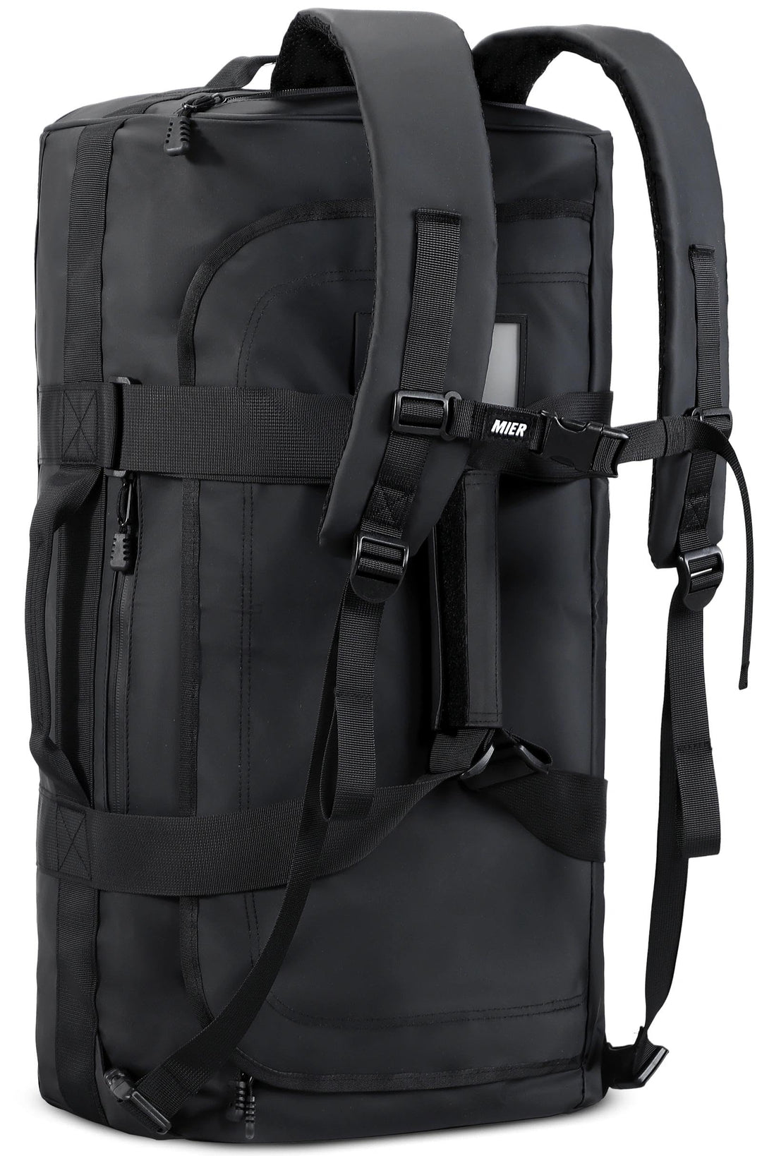 MIER Sporttasche 90L, Reisetasche als Sportrucksack, Schuhfach, Schwarz | 90L Grossraum für lange Re