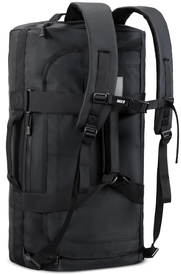 MIER Sporttasche 90L, Reisetasche als Sportrucksack, Schuhfach, Schwarz | 90L Grossraum für lange Re